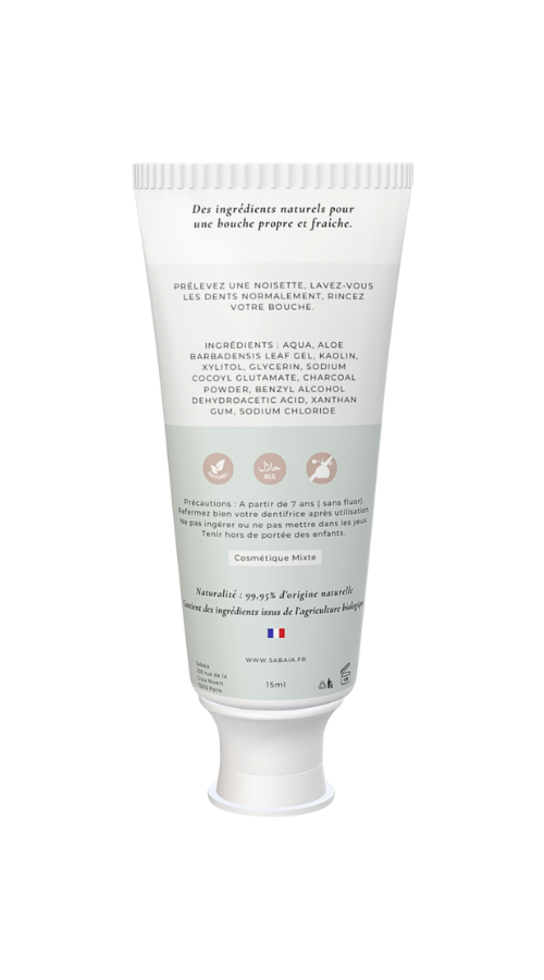 Dentifrice halal naturel SABAÏA – Soins dentaires éthiques et purifiants